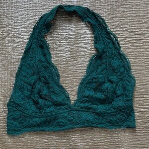 Lace Halter teal bralette